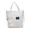 Women Side Pocket Detail Canvas Tote Bag - White