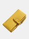 Women PU Leather Sweet Multiple Card Slots Long Purse Daily Soft Clutch Bag - Yellow