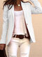 Solid Color Casual Long Sleeve Blazer Suit Jacket For Women - White
