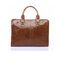 Men Casual  PU Leather Laptop Business Handbag Leisure Shoulder Bag - Coffee