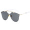 Men Women Thin Metal Frame Sunglasses Casual Outdoor Anti-UV HD Eyeglaases - Grey