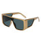 Anti-UV Square Retro Driving Glasses Fashion Outdoor Siamese Sunglasses - Gold