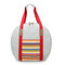 Women National Style Canvas Stripe Travel Bag Luggage Bag  Hobo Handbag - White