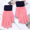 Women Winter Warm Thick Windproof Touch Screen Full-finger Gloves Fitness Driving Gloves - Red