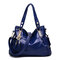 Women Faux Leather Tassel Soft Leather Handbags Solid Casual Crossbody Bags - Blue