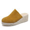 Women Closed Toe Wearable Casual Espadrille Slingback Wedges Sandals - Yellow