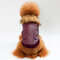 Fashion Style Leather Dog Clothes Costume Dog Coat Jacket Pet Dog Fur Collar - Wine Red