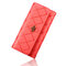 Women Candy Color Elegant Casual Diamond Grain Wallet Cash Cards Coins Purse - Watermelon Red