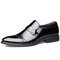Men Stylish Cap Toe Slip On Business Formal Dress Shoes - Black