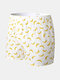 Mens 100% Cotton Cartoon Fruit Allover Print Cozy Breathable Home Shorts - White