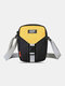 Men Oxford Ins Patchwork 6.5 Inch Phone Bag Crossbody Bag Hippie Bag - Yellow