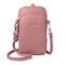 Women Casual Crossbody Bag Solid Phone Bag - Pink