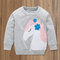 Casual Horse Print Girls Crew Neck Sweatshirt For 1Y-7Y - Lightgray