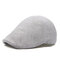 Men Retro Breathable Grid Beret Hat Outdoor Leisure Sunscreen Sunbonnet Newsboy Cap  - Light Grey