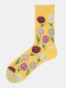 5 Pairs Women Cotton Variety Of Colorful Calico Pattern Jacquard Breathable Deodorant Socks - Yellow