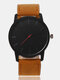 4 Colors Faux Leather Men Business Casual Frosted Belt Quartz Watches - #02