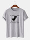Plus Size Mens 100% Cotton Cartoon Dinosaur Slogan Printed Fashion Short Sleeve T-Shirts - Gray
