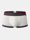 Breathable Cotton Solid Color Patchwork Underwear Mens Boxer Briefs - White