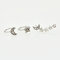 Fashion 3 Pcs Earrings Silver Gold Ear Clip Moon Star Ear Stud Rhinestones Earrings for Women - Silver