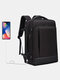 Men Multifunction  Extension Capacity Large Capacity USB Charging 14 Inch Laptop Bag Travel Backpack - Black
