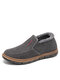 Men Cloth Warm Lining Non Slip Casual Slip On Shoes - Gray