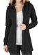 Casual Solid Color Drawstring Zipper Hooded Plus Size Coat - Black