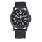 XINEW Casual Nylon Strap Calendar Analog Clock Quartz Watch Round Dial Military Men's Watches  - Black & Black