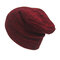 Women Mens Solid Woolen Knit Beanie Cap Ear Protection Windproof Fashion Warm Hat  - #4