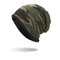 Mens Camouflage Cotton Velvet Knitted Hat Warm Good Elastic Hat Winter Outdoor Casual Beanie - Army Green