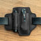 EDC Genuine Leather Multitool Flashlight Organizer Gear Sheath Waist Belt Bag - Black