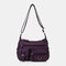 Women Waterproof Multi-pocket Handbag Crossbody Bag Shoulder Bag - Dark Purple