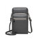 JOSEKO Men's PU Leather Solid Color Casual Zipper Messenger Bag Outdoor Shoulder Tooling Bag - Gray