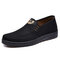 Men Brief Mesh Fabric Breathable Old Peking Style Loafers Shoes - Black