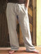 Men's Cotton Linen Casual Loose Pants - Khaki