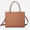 Women Casual Shopping Multifunction Handbag Solid Shoulder Bag - Brown
