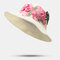Ethnic Style Retro Embroidery Printed Straw Hat - Pink