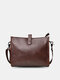 Men Vintage Large Capacity Crossbody Bag Faux Leather Wear Shoulder Bag - Coffee
