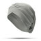 Women Solid Color Soft Flexible Beanie Hat Outdoor Casual Cross Folds Indian Hat - Gray