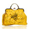 Rose Flower Women Handbag Cosmetic Bag - Yellow