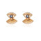 African Long Eyelash Eye Earrings Gold Alloy Ear Stub Split Earrings For Women - 01
