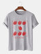 Plus Size Mens Hand-Painted Strawberry Print Fashion O-Neck T-Shirt - Gray