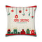 Cartoon Christmas Santa Elk Linen Cotton Cushion Cover Home Sofa Christmas Art Decor Pillowcases - #1