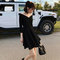 Slim V-neck Strapless Love Long Dress Women's Clothing - Black