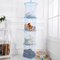 4 Layer Cylindrical Foldable Hanging Basket Polyester Toy Clothes Organizer Storage Cage Basket - Blue