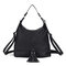 Multi-carry PU Leather Tassel Crossbody Bag Handbag Backpack For Women - Black