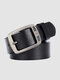 115-125cm Men's PU Vintage Alloy Buckle Pin Buckle Business Belt - Black