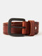 JASSY 110-130cm Men's Business Casual Genuine Leather Pin Buckle Simple Belt - Brown