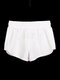 Plus Size Pure Cotton Breathable Lounge Drawstring Waist Letters Embroidery Sports Gym Shorts - White
