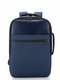 الرجال Oxfords Fabric Vintage USB شحن حقيبة كمبيوتر محمول ضد للماء حقيبة ظهر كبيرة للأعمال سعة - أزرق