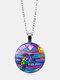 Винтажное стекло с печатью из сплава Женское Ожерелье Цветная черепаха Кулон Ожерелье - Серебряный